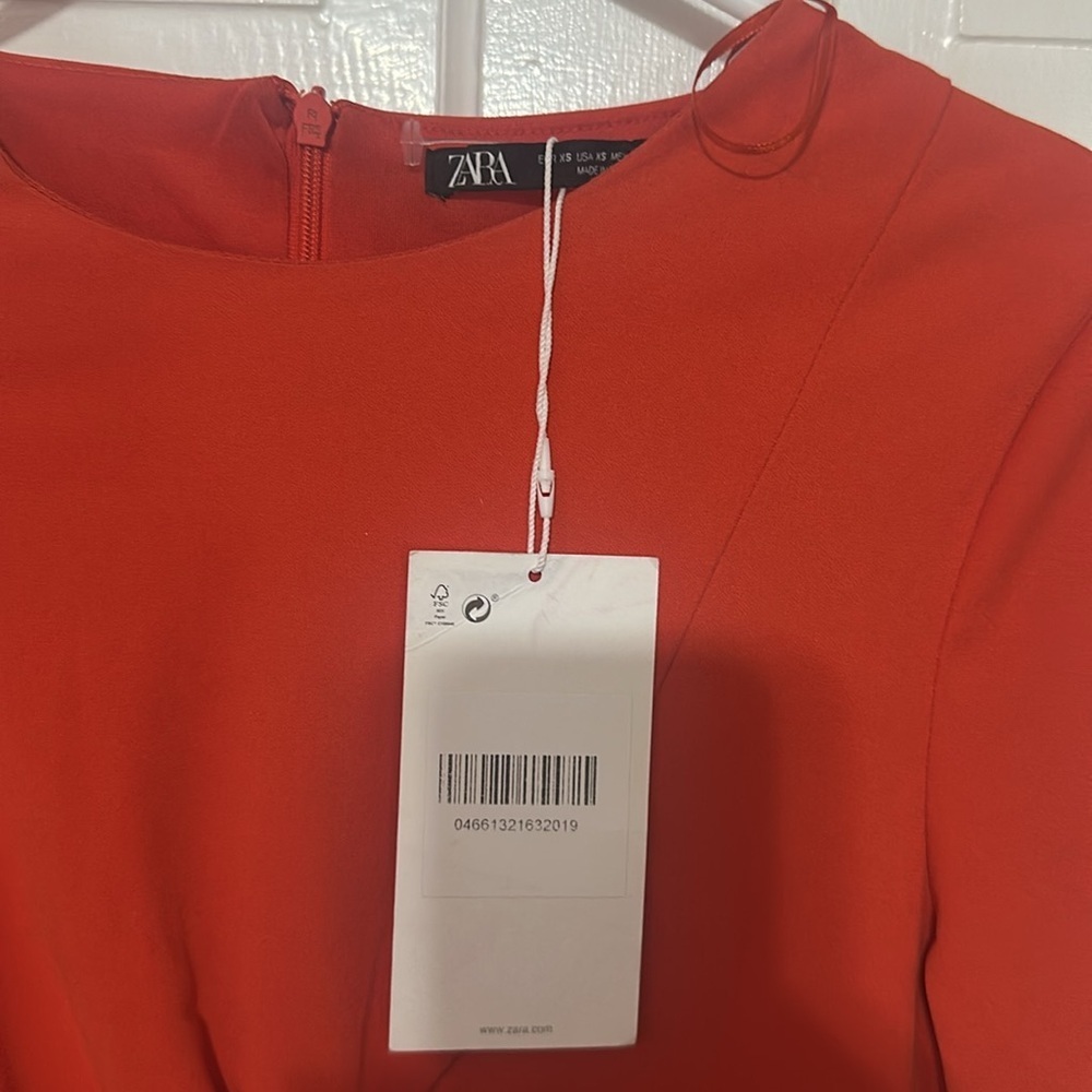 Zara orange body con long sleeve dress - Picture 2 of 5